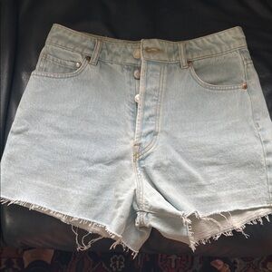 H&M Blue Jean Shorts with Distressed Hem